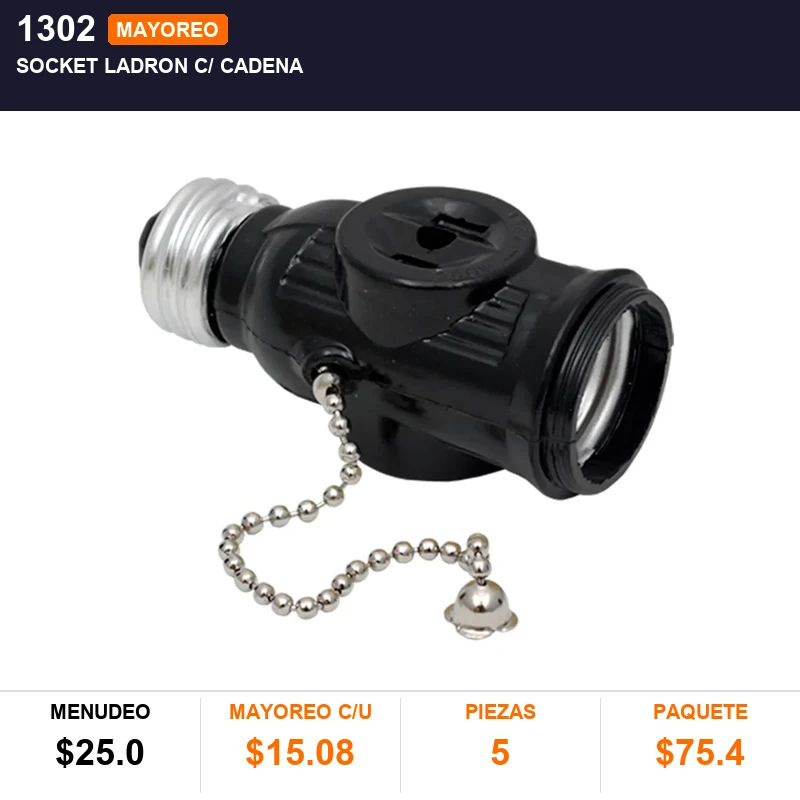 Socket ladron c/ cadena - Pack x5