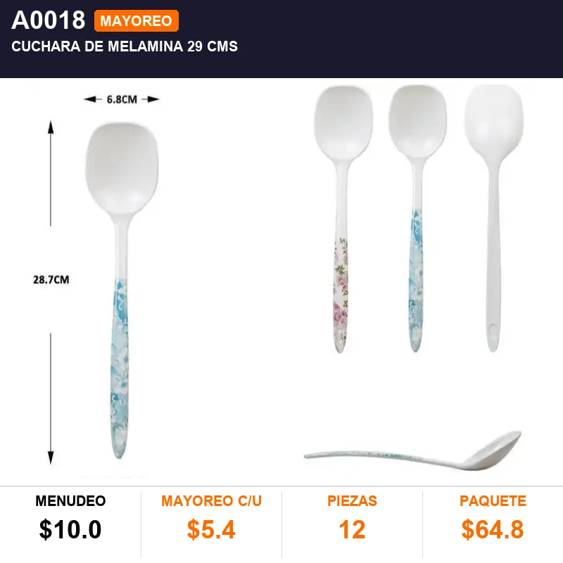 Cuchara de melamina 29 cms - Pack x12