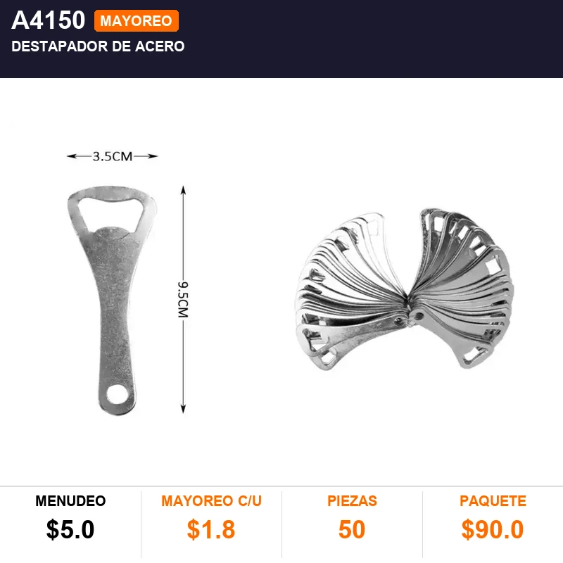 Destapador de acero - Pack x50