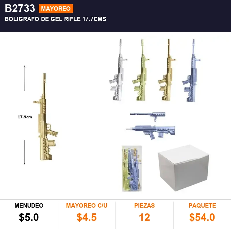 Boligrafo de gel rifle 17.7cms - Pack x12