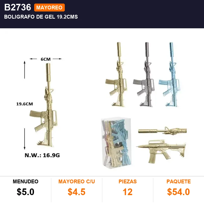 Boligrafo de gel 19.2cms - Pack x12