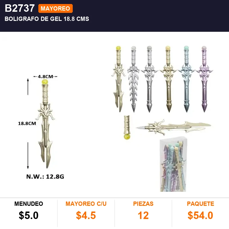 Boligrafo de gel 18.8 cms - Pack x12