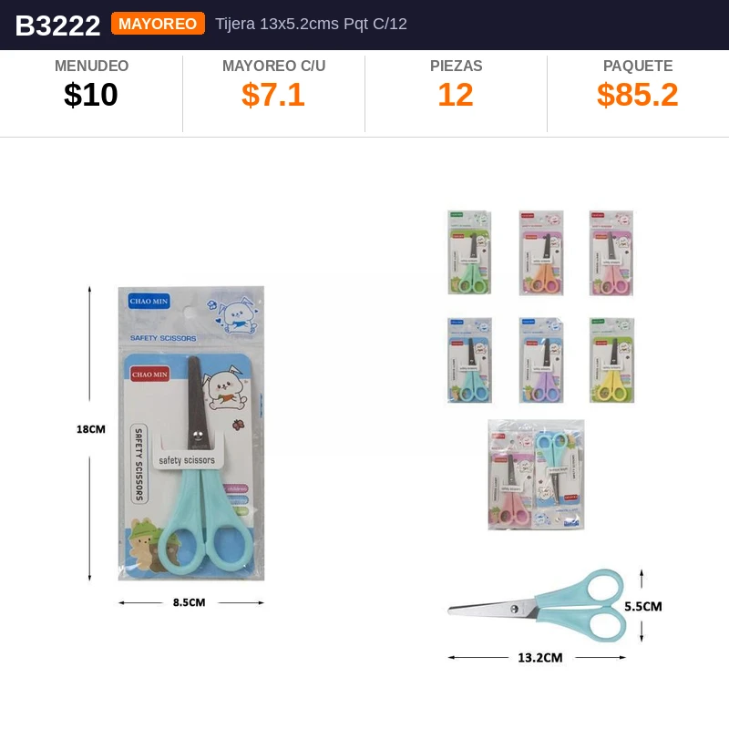 Tijera 13X5.2Cms - Pack x12