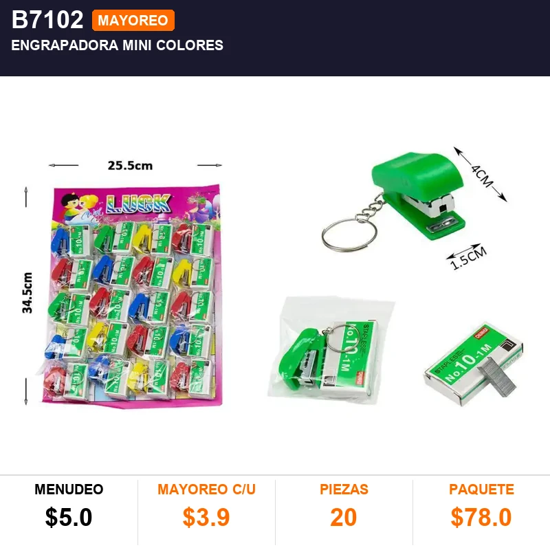 Engrapadora mini colores - Pack x20