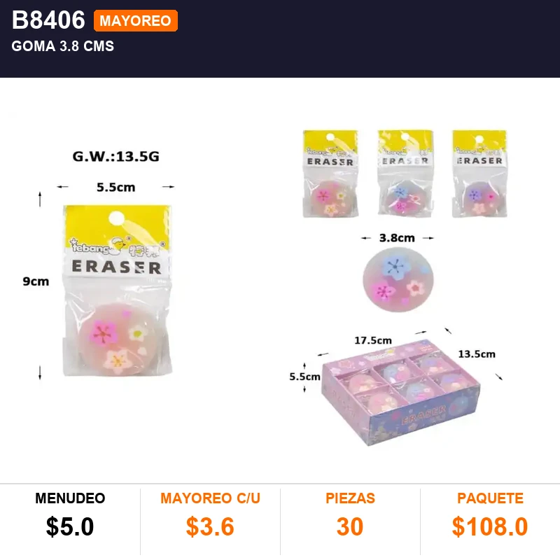 Goma 3.8 cms - Pack x30