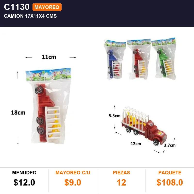 Camion 17x11x4 cms - Pack x12