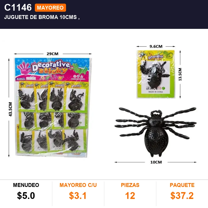 Juguete de broma 10cms , - Pack x12