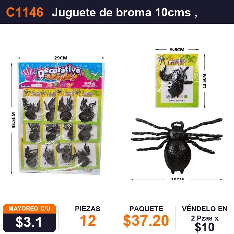 Juguete de broma 10cms , - Pack x12