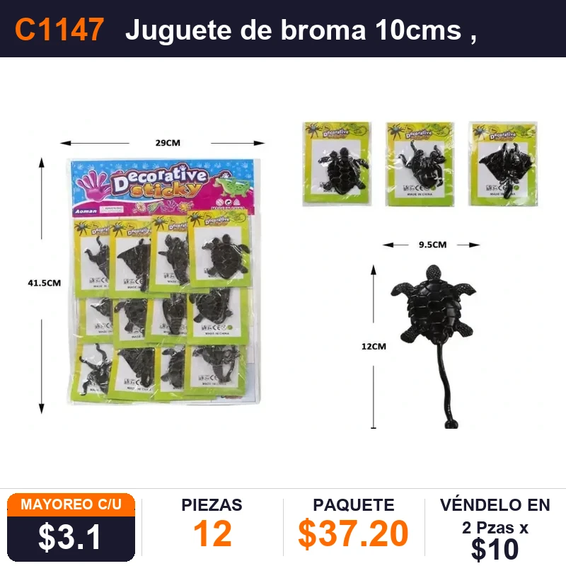 Juguete de broma 10cms , - Pack x12