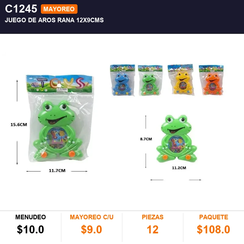 Juego de aros rana 12x9cms - Pack x12