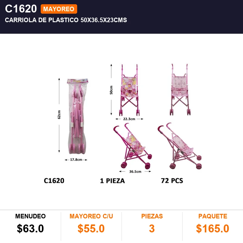 Carriola De Plastico 50X36.5X23Cms - Pack x3