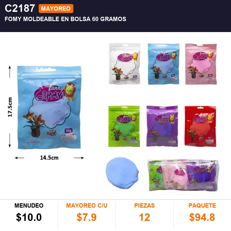 Fomy moldeable en bolsa 60 gramos - Pack x12