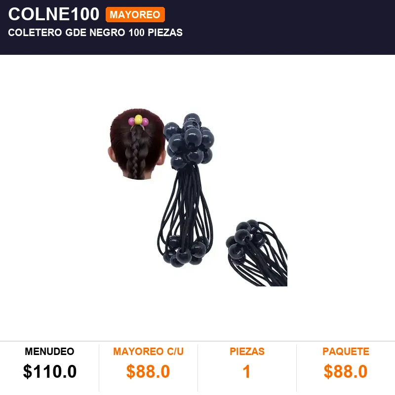 Coletero gde negro 100 piezas - Pack x1