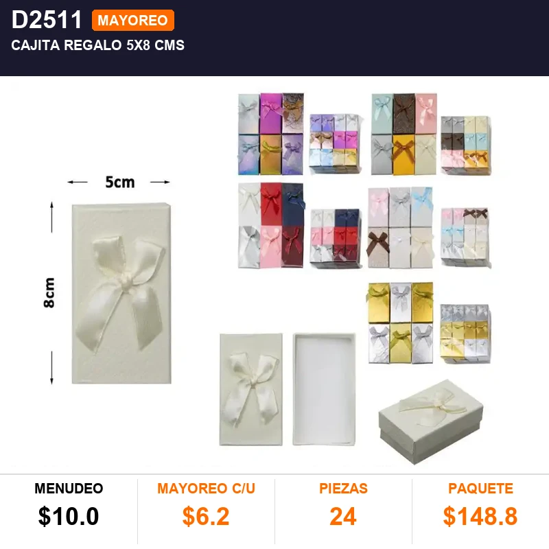Cajita regalo 5x8 cms - Pack x24