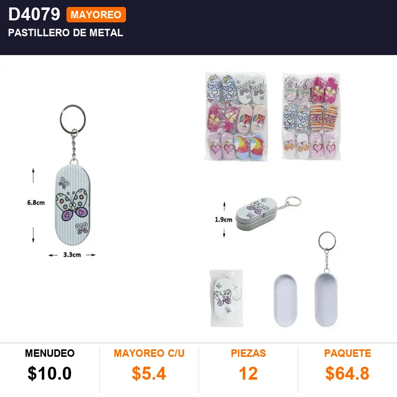 Pastillero de metal - Pack x12