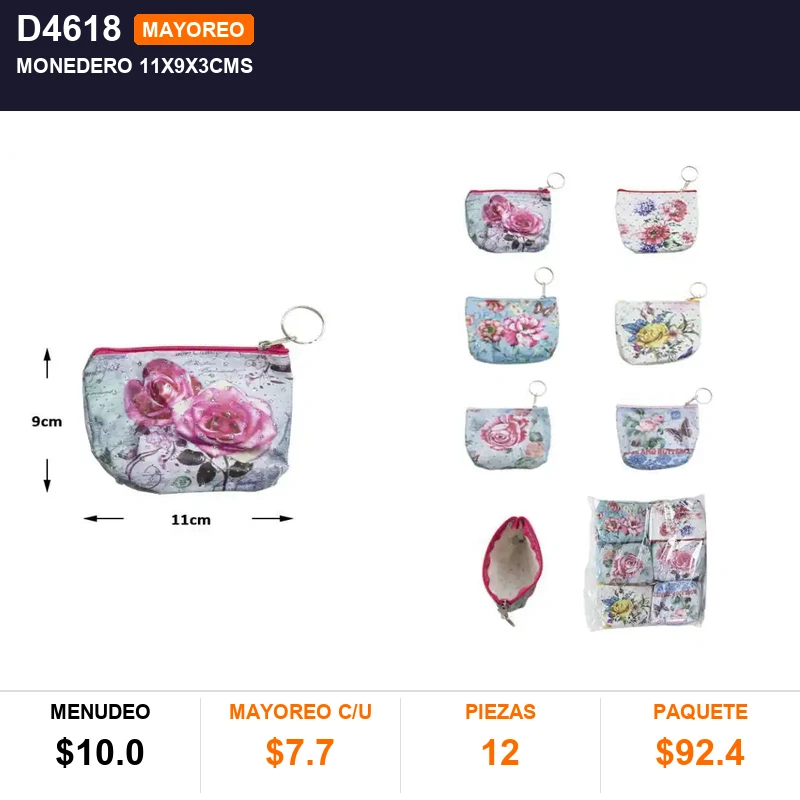 Monedero 11x9x3cms - Pack x12