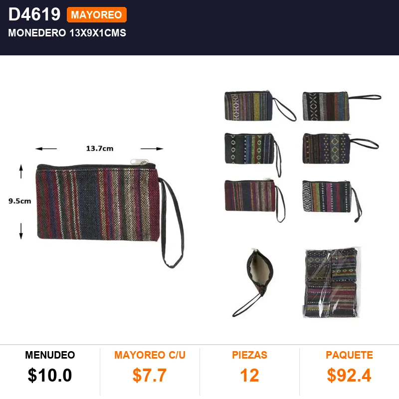 Monedero 13x9x1cms - Pack x12