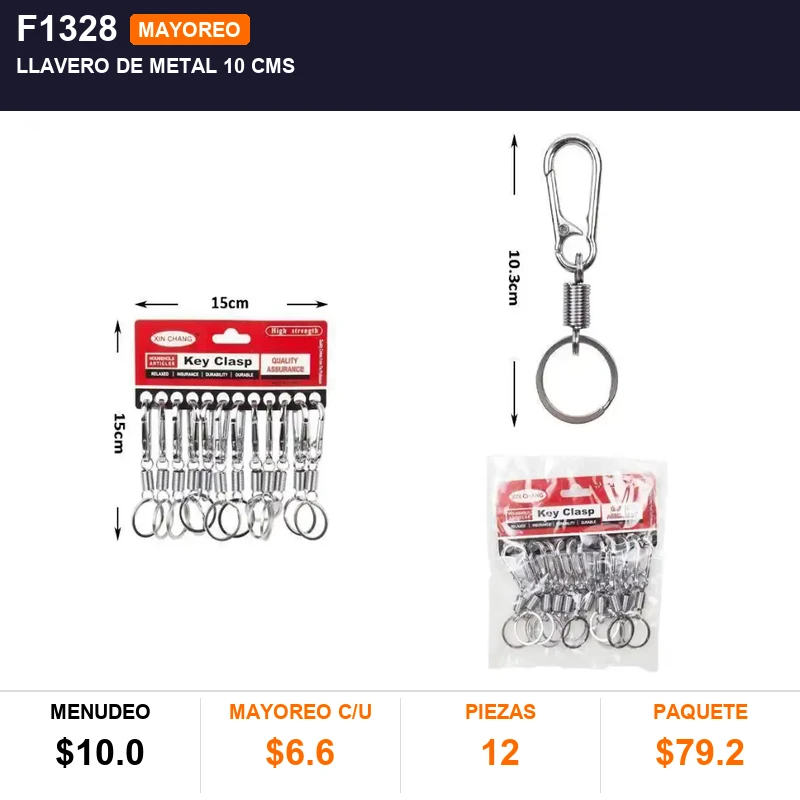 Llavero de metal 10 cms - Pack x12