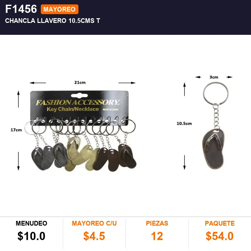 Chancla llavero 10.5cms t - Pack x12