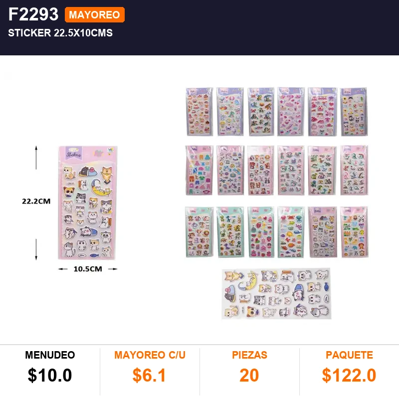 Sticker 22.5x10cms - Pack x20