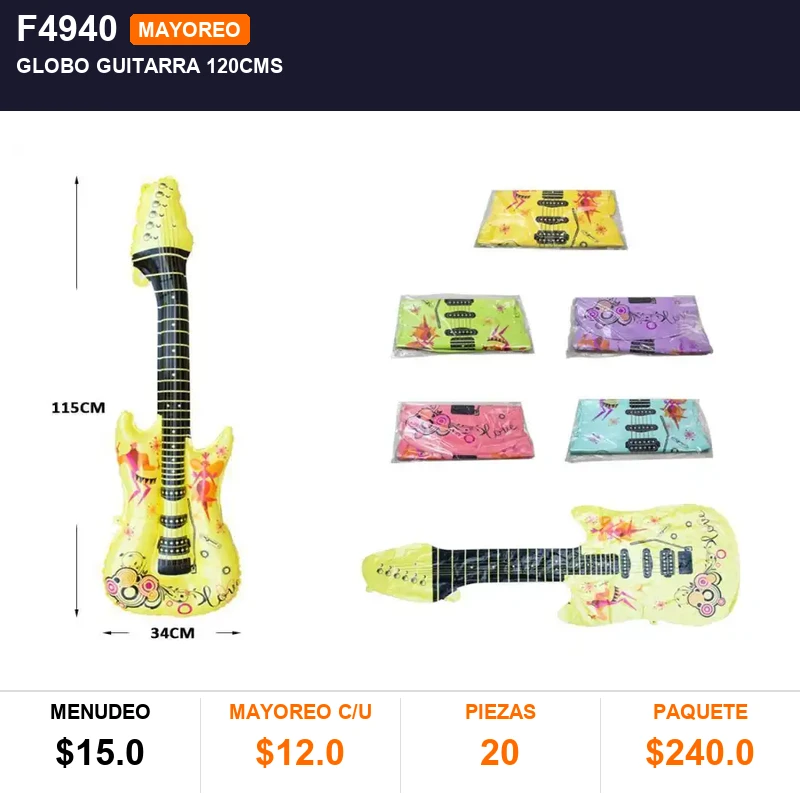 Globo guitarra 120cms - Pack x20