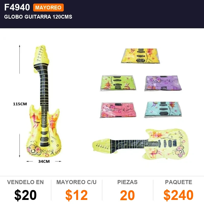 Globo guitarra 120cms - Pack x20