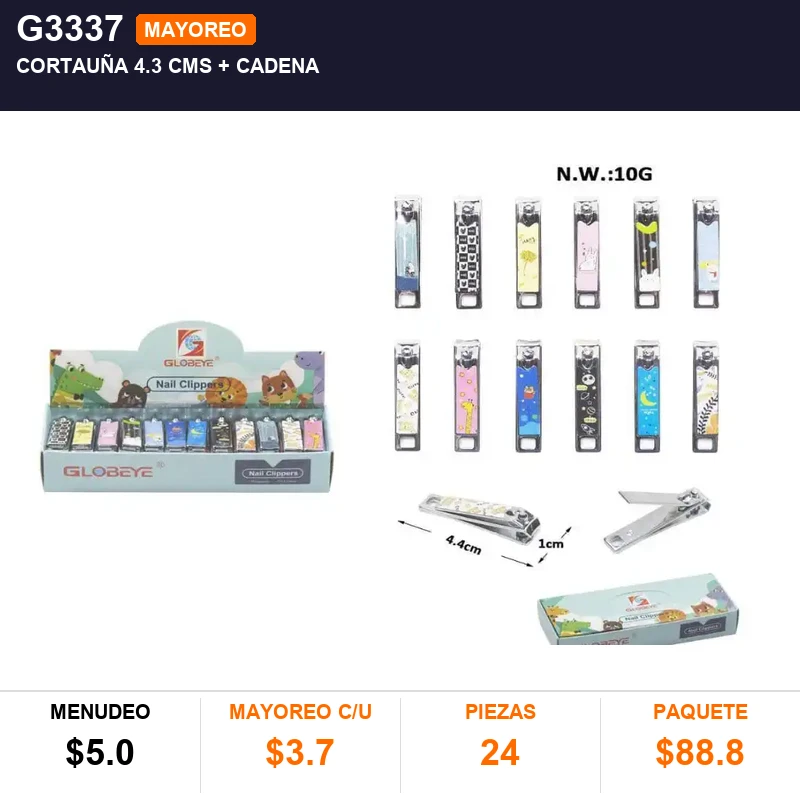 Cortauña 4.3 cms + cadena - Pack x24