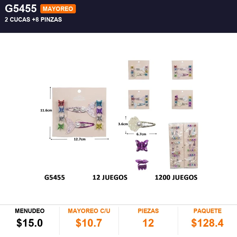 2 Cucas +8 Pinzas - Pack x12