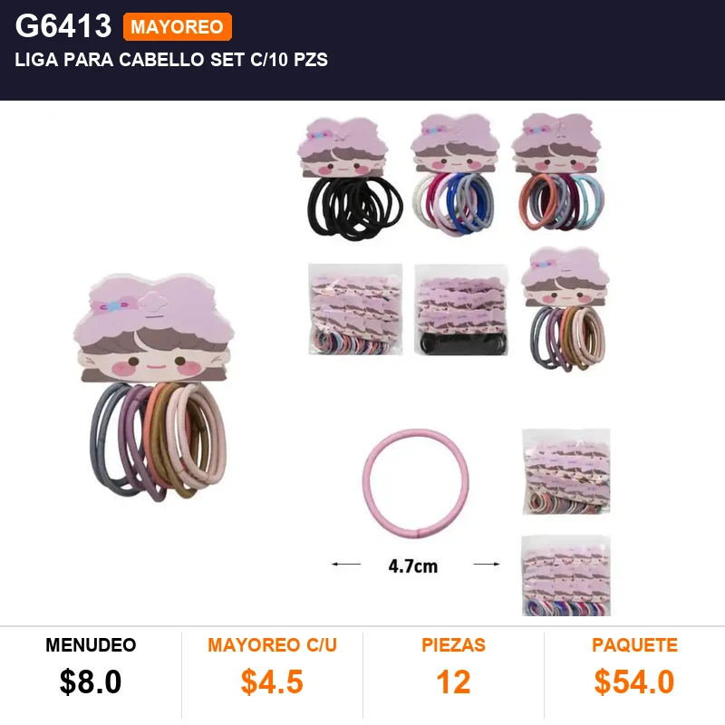 Liga Para Cabello Set C/10 Pzs - Pack x12