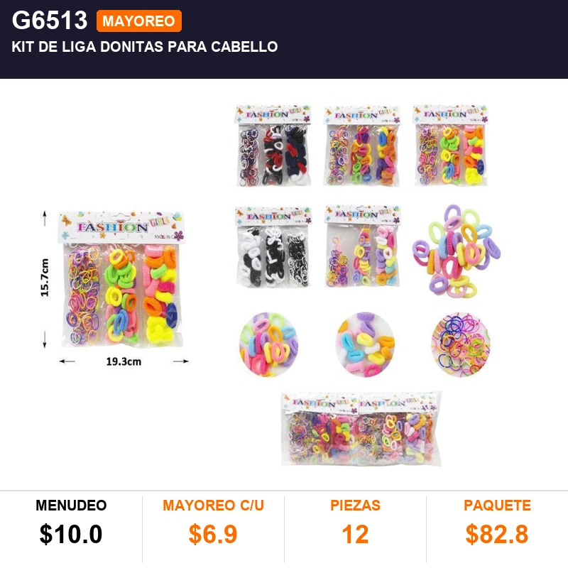Kit De Liga Donitas Para Cabello - Pack x12