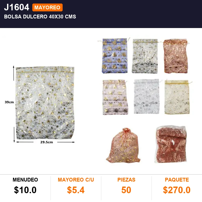Bolsa dulcero 40x30 cms - Pack x50