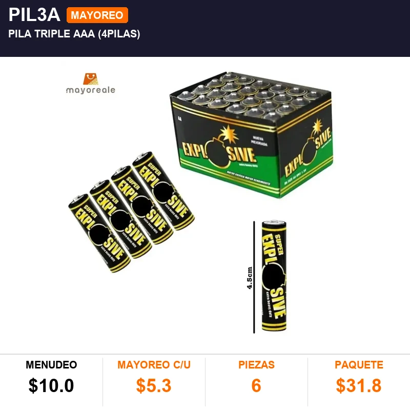 Pila triple aaa (4pilas) - Pack x6