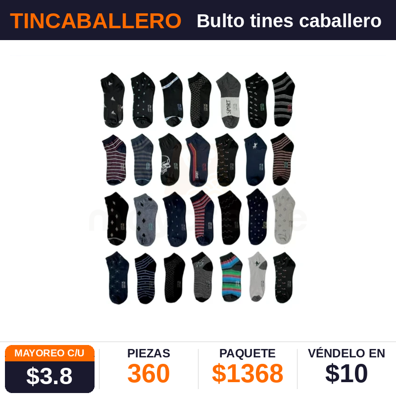 Bulto tines caballero - Pack x360