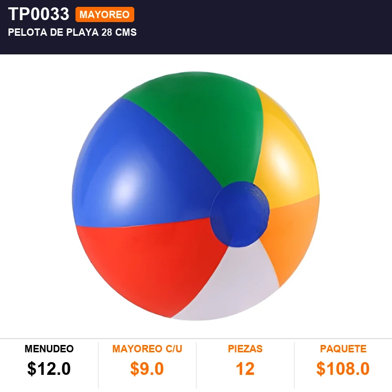 Pelota de playa 28 cms - Pack x12