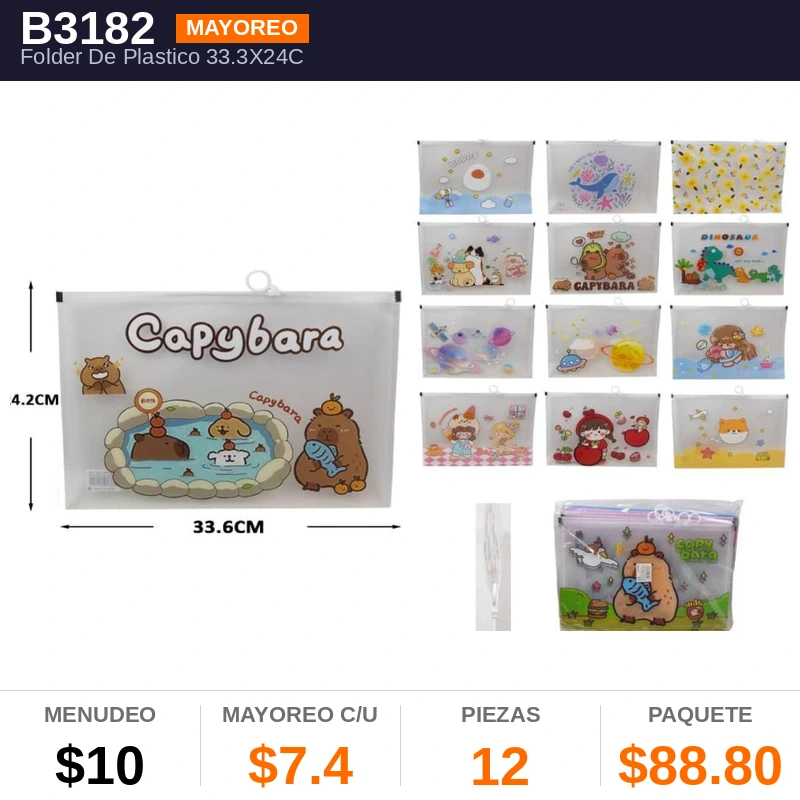 Folder De Plastico 33.3X24Cms - Pack x12