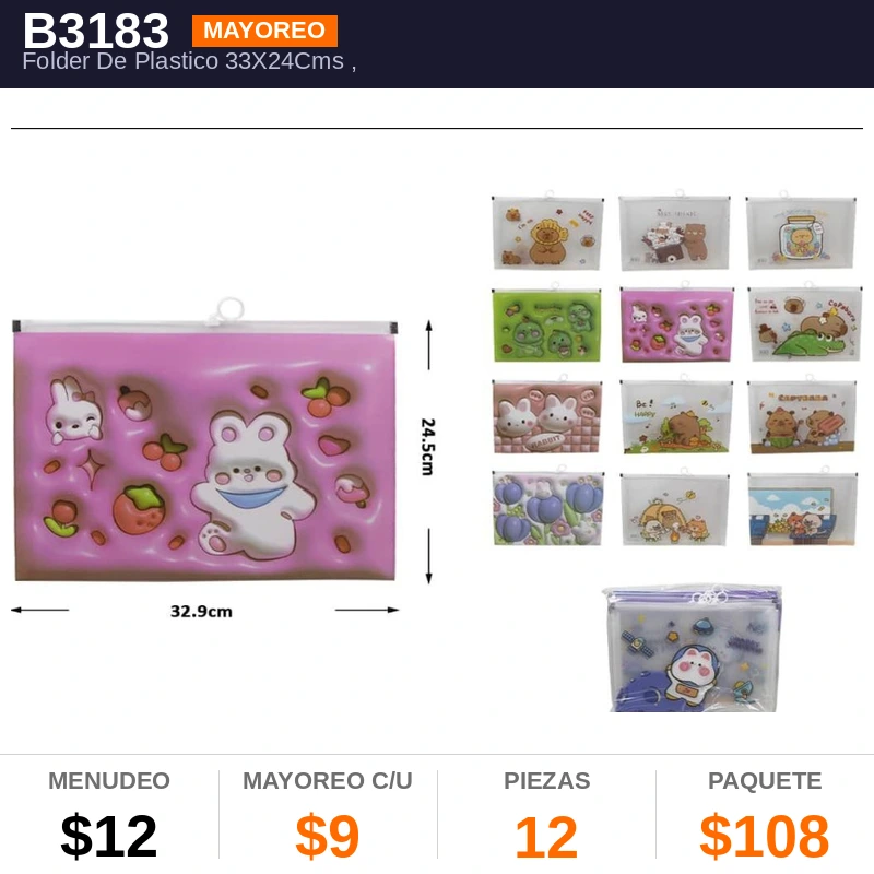 Folder De Plastico 33X24Cms - Pack x12