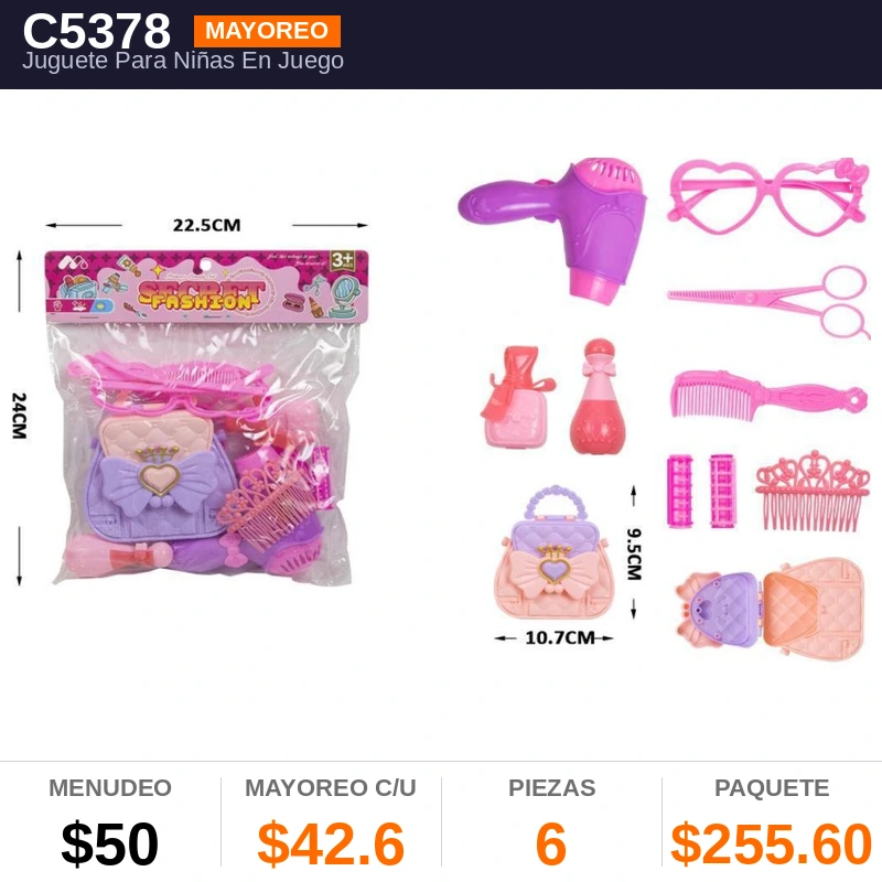 Juguete Para NiñAs En Juego 24X22.5cms - Pack x6
