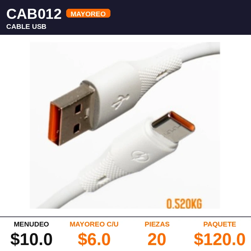 Cable Usb a C - Pack x20