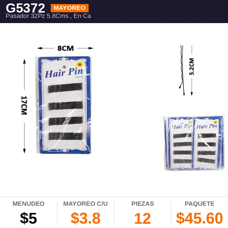 Pasador 32Pz 5.8Cms - Pack x12