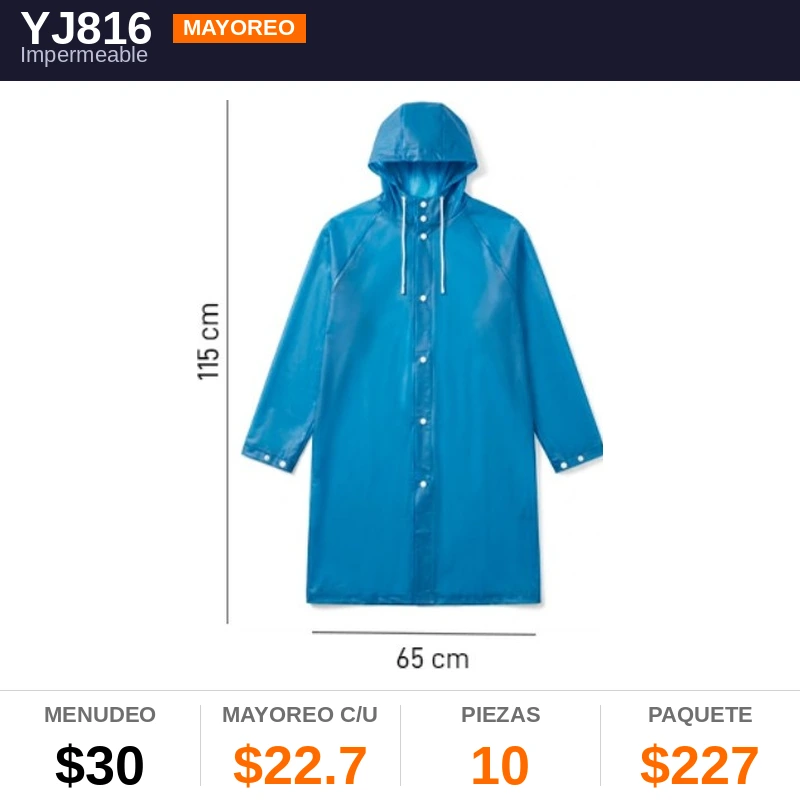 Impermeable Adulto - Pack x10