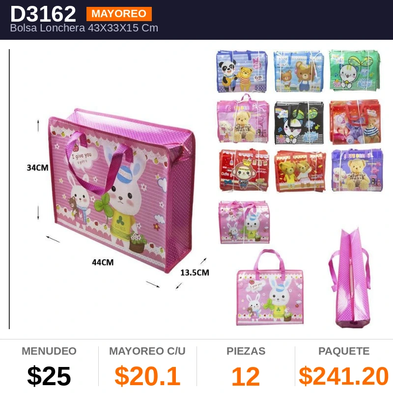 Bolsa Lonchera 43X33X15 Cms - Pack x12