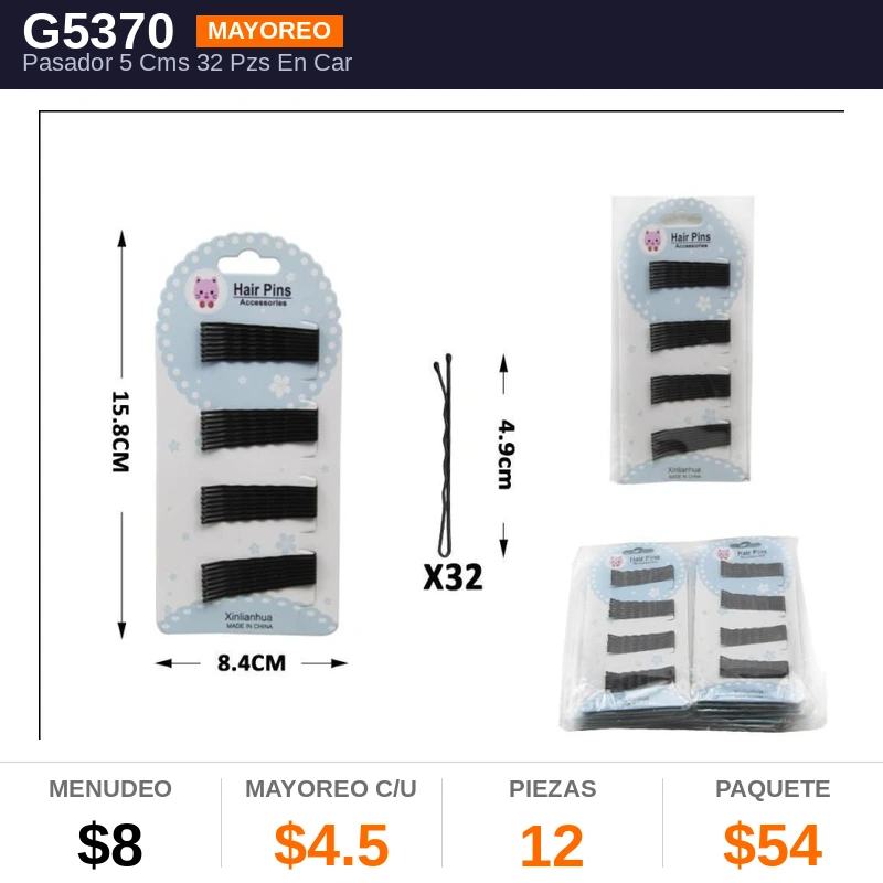 Pasador 5 Cms 32 Pzs - Pack x12