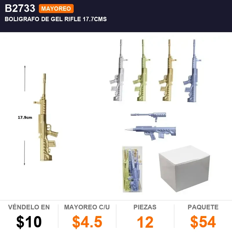 Boligrafo de gel rifle 17.7cms - Pack x12