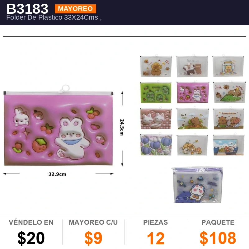 Folder De Plastico 33X24Cms - Pack x12