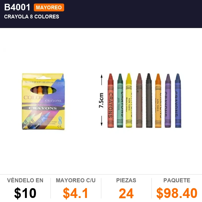 Crayola 8 colores - Pack x24