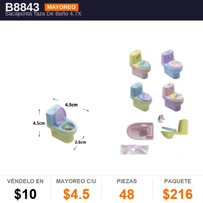 Sacapunta Taza De Baño 4.7X4.5X2.5 Cms - Pack x48