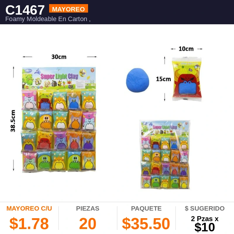 Foamy Moldeable En Carton - Pack x20