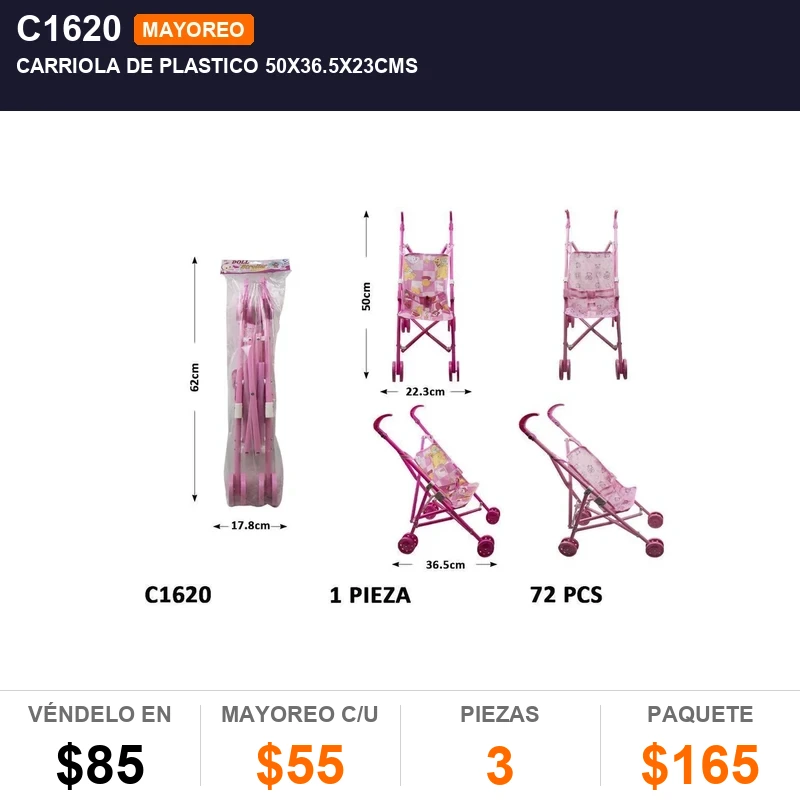 Carriola De Plastico 50X36.5X23Cms - Pack x3