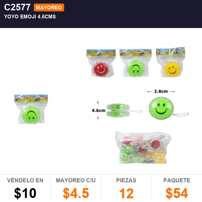 Yoyo emoji 4.6cms - Pack x12
