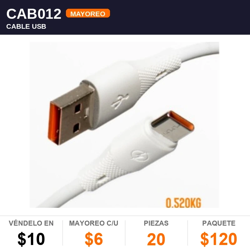 Cable Usb a C - Pack x20